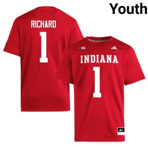 #1 High School College Football Youth Turbo Richard Hoosiers Crimson Jersey 393046-903