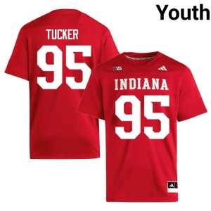 #95 Official Crimson Youth College Football IU Hoosiers Tyrique Tucker Jersey 482256-824